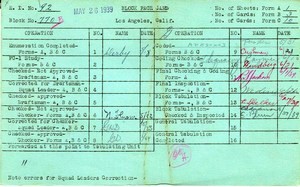 WPA block face card for household census of Hill, Ord Streets, in Los Angeles