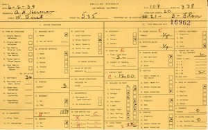 WPA household census for 535 W 1ST ST, Los Angeles