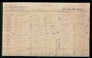 WPA household census for 243 S OLIVE STREET, Los Angeles