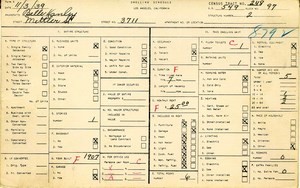 WPA household census for 3711 METTLER, Los Angeles