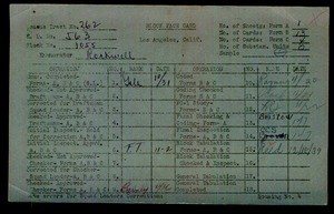 WPA block face card for household census of Florence, 73rd Streets, in Los Angeles County
