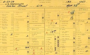 WPA household census for 619 KOHLER, Los Angeles