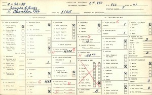 WPA household census for 1105 CHANDLER STREET, Los Angeles County