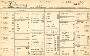 WPA household census for 626 SPENCE, Los Angeles
