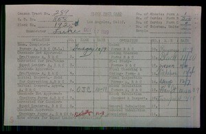 WPA block face card for household census of 252nd, 253rd Streets, in Los Angeles County