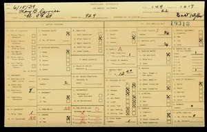 WPA household census for 929 W 9TH, Los Angeles