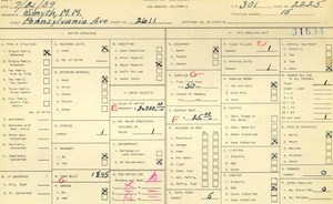 WPA household census for 2611 PENNSYLVANIA, Los Angeles
