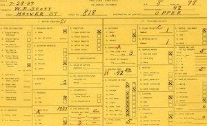 WPA household census for 818 N HOOVER, Los Angeles