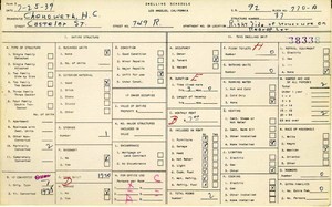 WPA household census for 749 N CASTELAR, Los Angeles