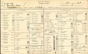 WPA household census for 1524 CURRAN STREET, Los Angeles