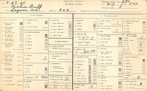 WPA household census for 909 LAGOON AVE, Los Angeles County