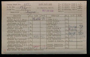 WPA block face card for household (block 874) in Los Angeles County