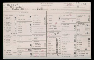 WPA household census for 2651 S CABRILLO STREET, Los Angeles County