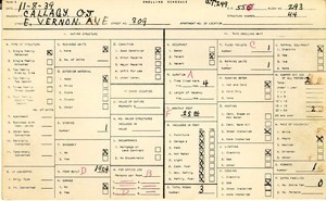 WPA household census for 809 E VERNON, Los Angeles