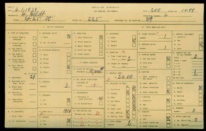 WPA household census for 225 W 25TH, Los Angeles