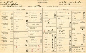 WPA household census for 1933 1/2 HANCOCK ST, Los Angeles