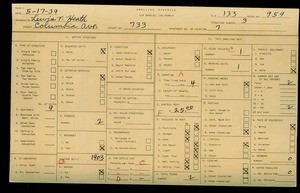 WPA household census for 733 COLUMBIA AVENUE, Los Angeles