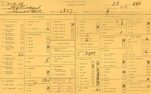 WPA household census for 1827 W SUNSET, Los Angeles