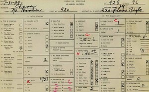 WPA household census for 920 N HOOVER, Los Angeles