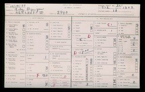 WPA household census for 2940 S KERCKHOFF STREET, Los Angeles County