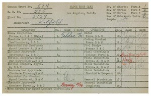 WPA bock face card for household census (block 2139) in Los Angeles County