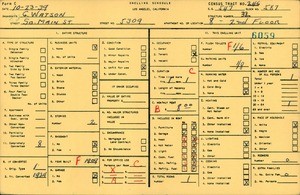 WPA household census for 5309 SOUTH MAIN STREET, Los Angeles County