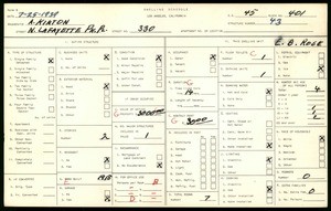 WPA household census for 330 N LA FAYETTE PARK PL, Los Angeles