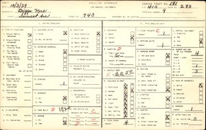WPA household census for 740 SUNSET AVE, Los Angeles County