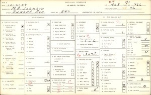 WPA household census for 540 SUNSET AVE, Los Angeles County