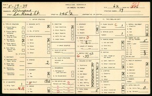 WPA household census for 145 1/2 S RENO ST, Los Angeles