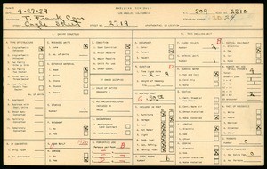WPA household census for 2719 EAGLE STREET, Los Angeles