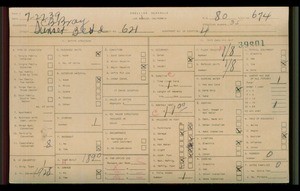 WPA household census for 621 W SUNSET BLVD, Los Angeles