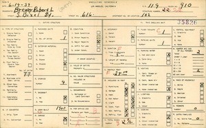 WPA household census for 616 S BIXEL ST, Los Angeles