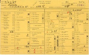 WPA household census for 498 CALIFORNIA, Los Angeles