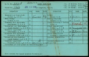 WPA block face card for household census (block 1660) in Los Angeles