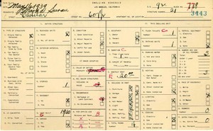WPA household census for 607 N CASTELAR, Los Angeles
