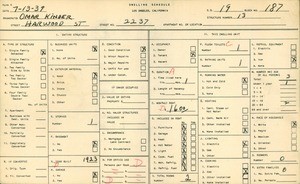 WPA household census for 2237 HARWOOD STREET, Los Angeles