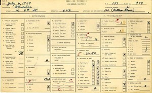 WPA household census for 624 W 4TH, Los Angeles