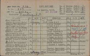 WPA block face card for household census (block 2103) in Los Angeles County