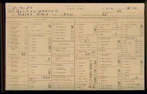 WPA household census for 3021 SHRINE PLACE, Los Angeles