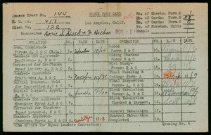 WPA block face card for household census (block 122) in Los Angeles County