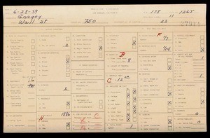WPA household census for 750 WALL, Los Angeles