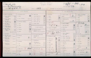 WPA household census for 109 W 42 PL, Los Angeles County