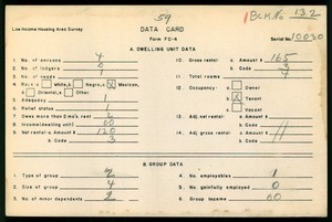 WPA Low income housing area survey data card 59, serial 10030
