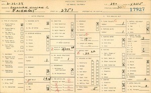 WPA household census for 2751 FAIRMOUNT ST, Los Angeles