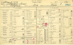 WPA household census for 320 CALIFORNIA, Los Angeles