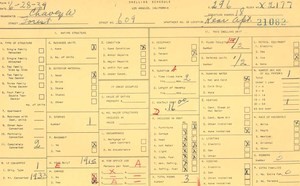 WPA household census for 609 FOREST, Los Angeles