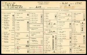 WPA household census for 204 EAST 32ND STREET, Los Angeles
