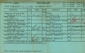 WPA block face card for household census (block X2108) in Los Angeles