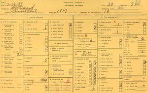 WPA household census for 1827 W SUNSET, Los Angeles